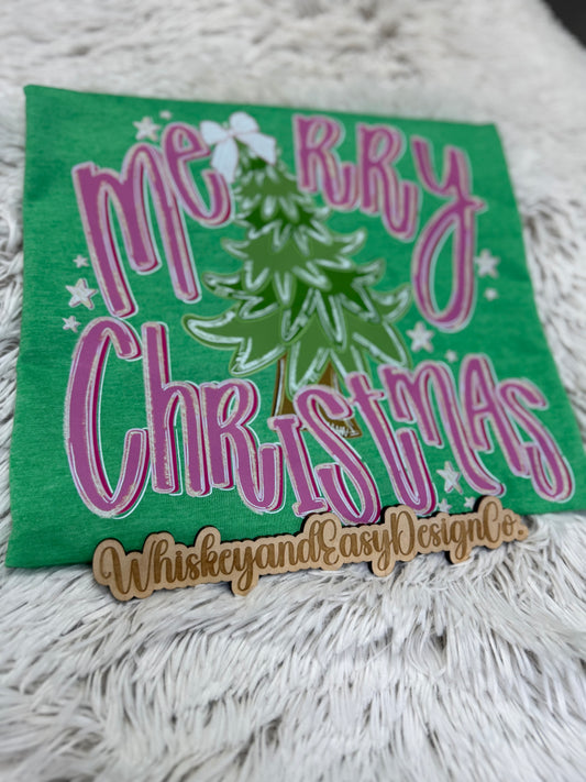 Preppy Pink Merry Christmas Sweatshirt