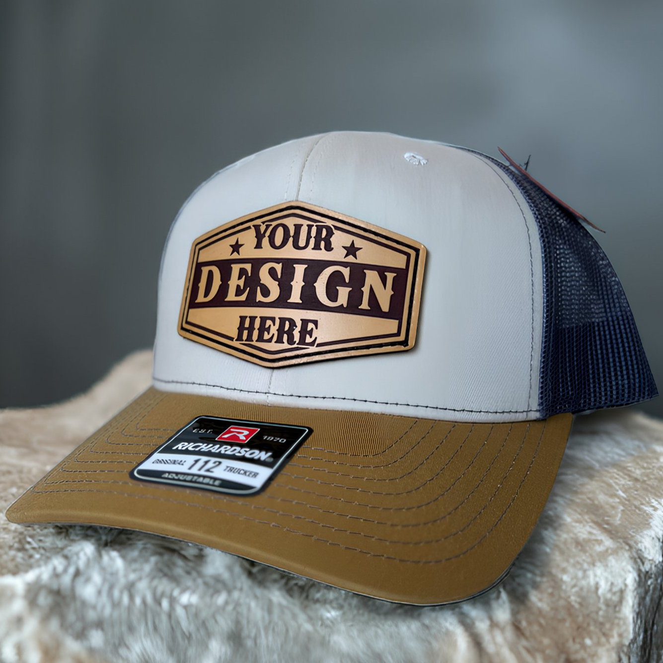 Leather patch hats