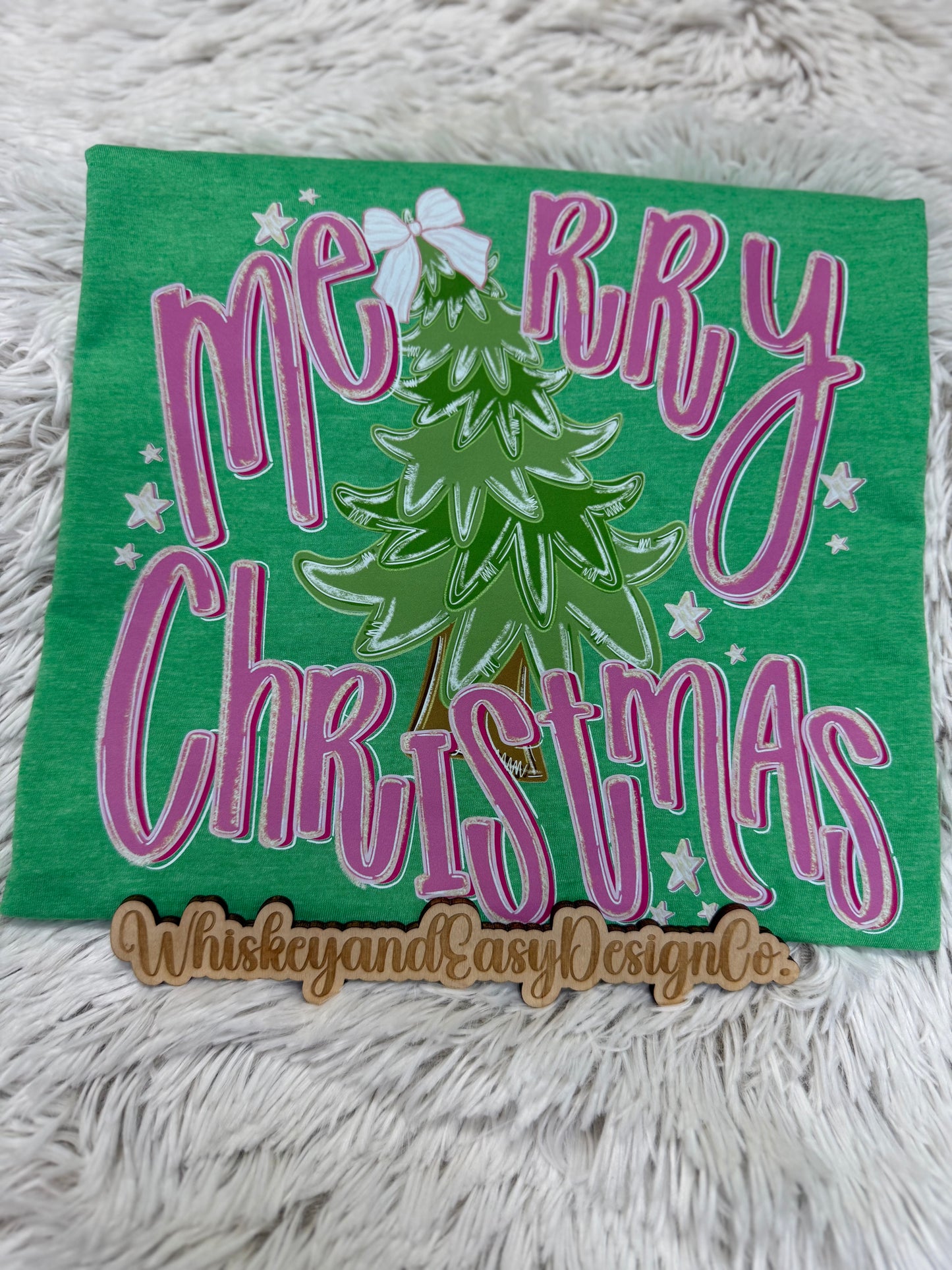 Preppy pink Merry Christmas short sleeve shirt🎄