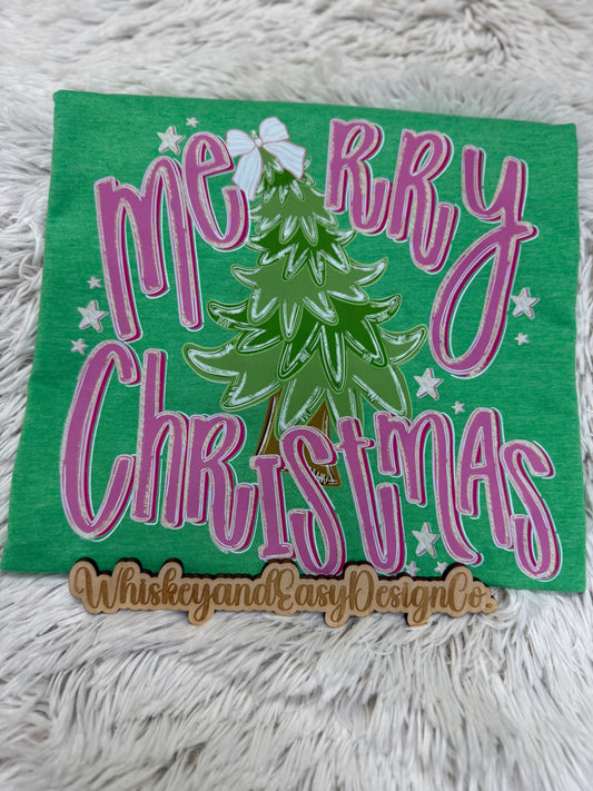 Preppy Pink Merry Christmas Sweatshirt