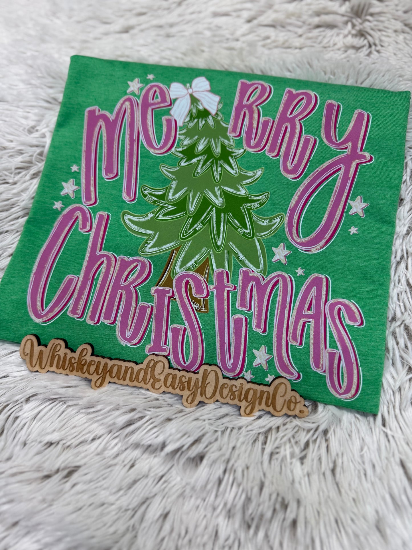 Preppy pink Merry Christmas short sleeve shirt🎄