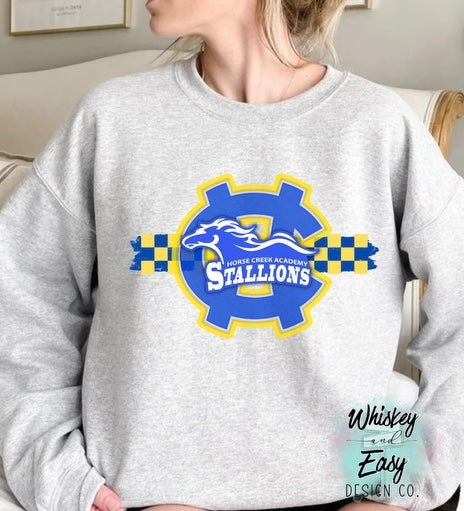Checkered Stallions Sweatshirt/Crewneck